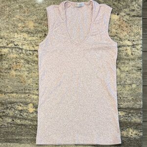 Pristine Brunello Cucinelli Heathered Mauve Cotton Lycra Sleeveless Top Sz M